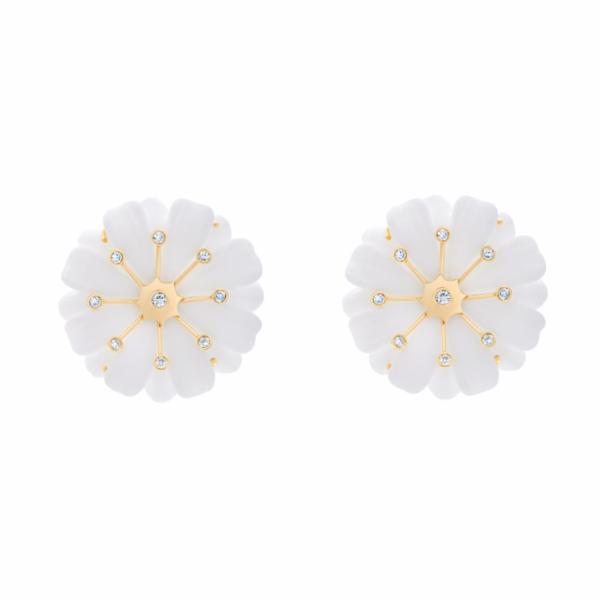 Large Sputnik Wildflower Earrings with Diamonds