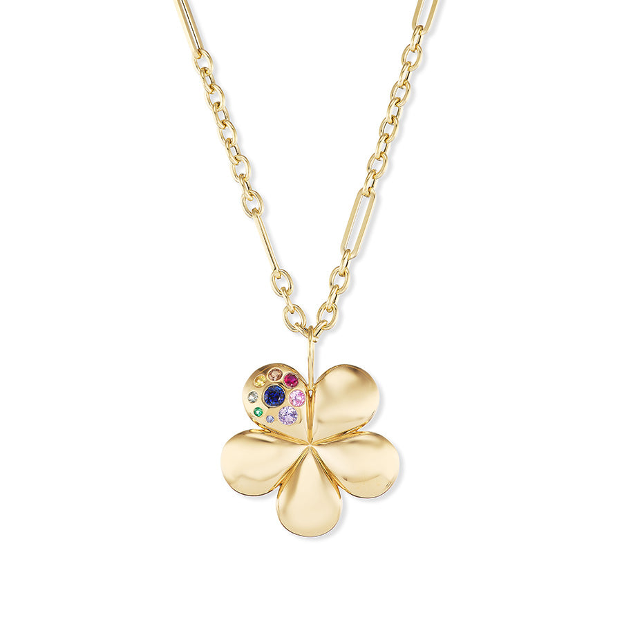 Medium Flower Pendant with Single Rainbow Petal