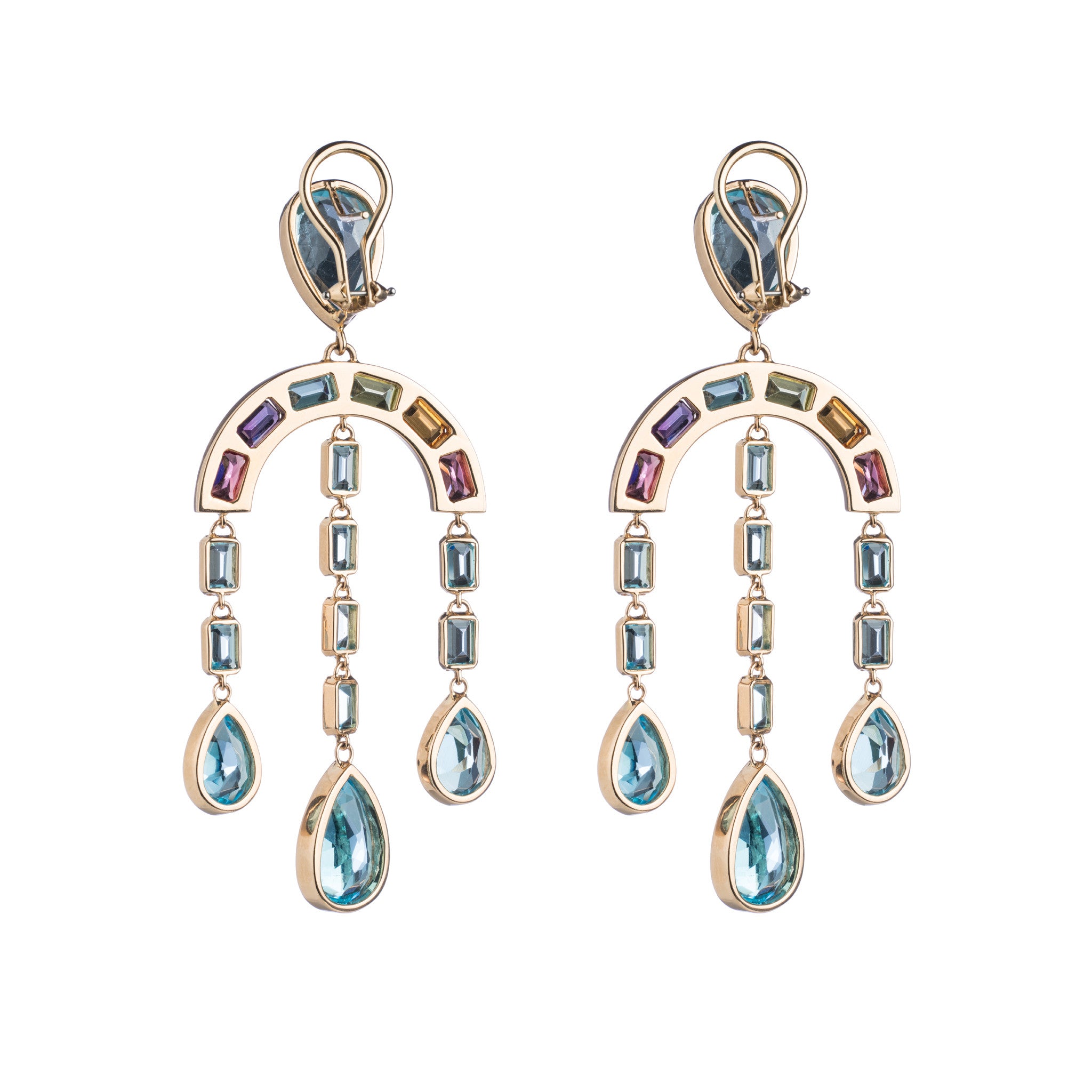 Rainbow & Raindrop Cascade Earrings