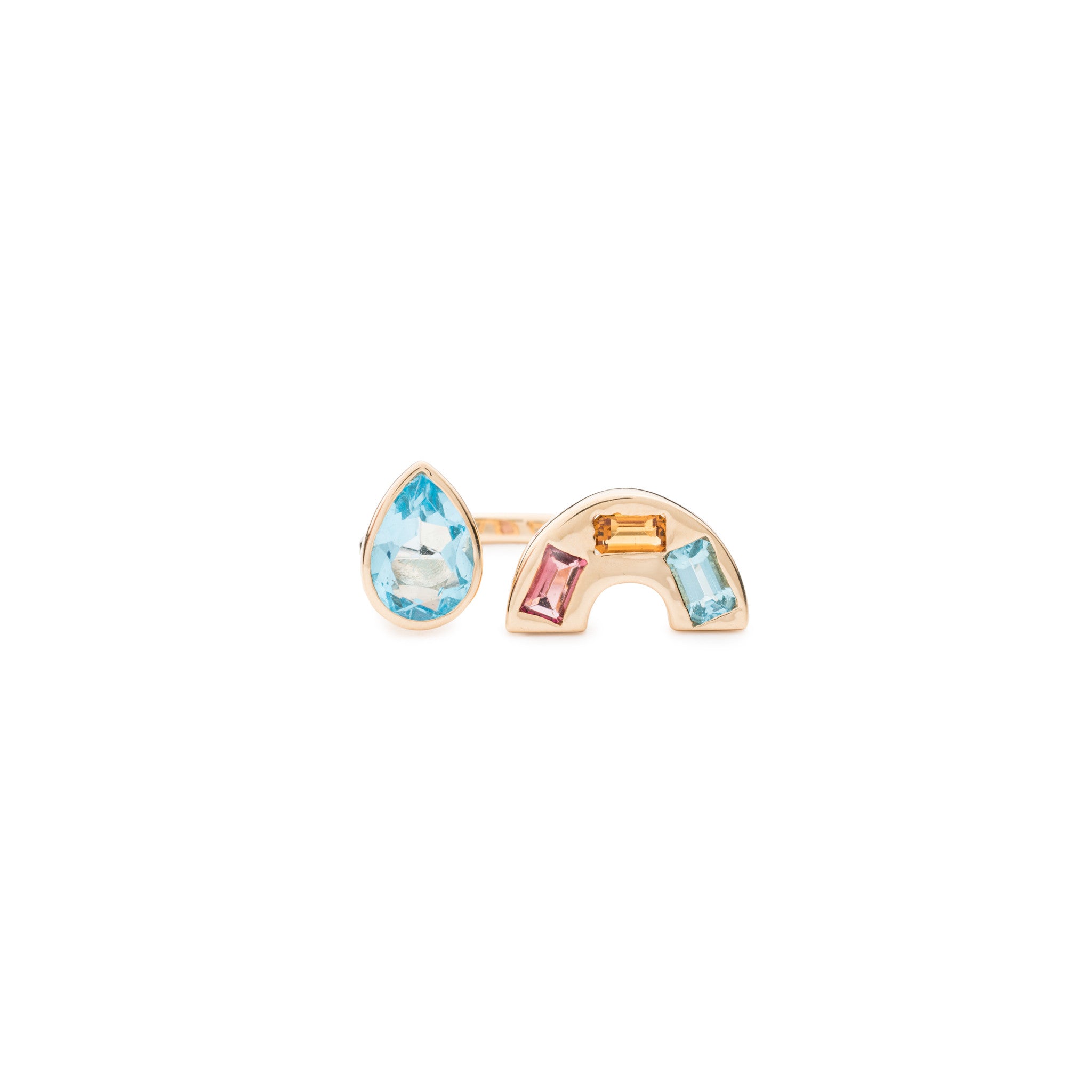 Rainbow & Raindrop Double Sided Ring