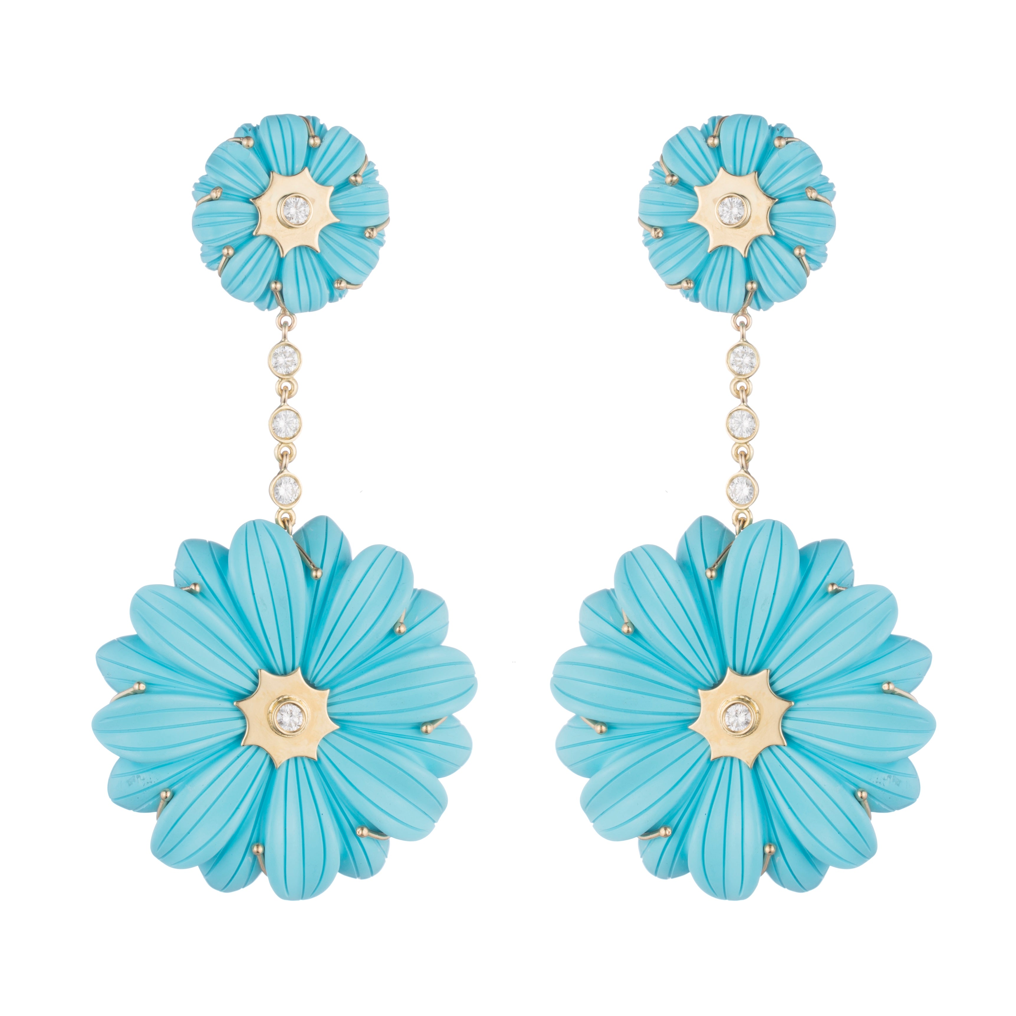 Editorial Double Wildflower Drop Earrings
