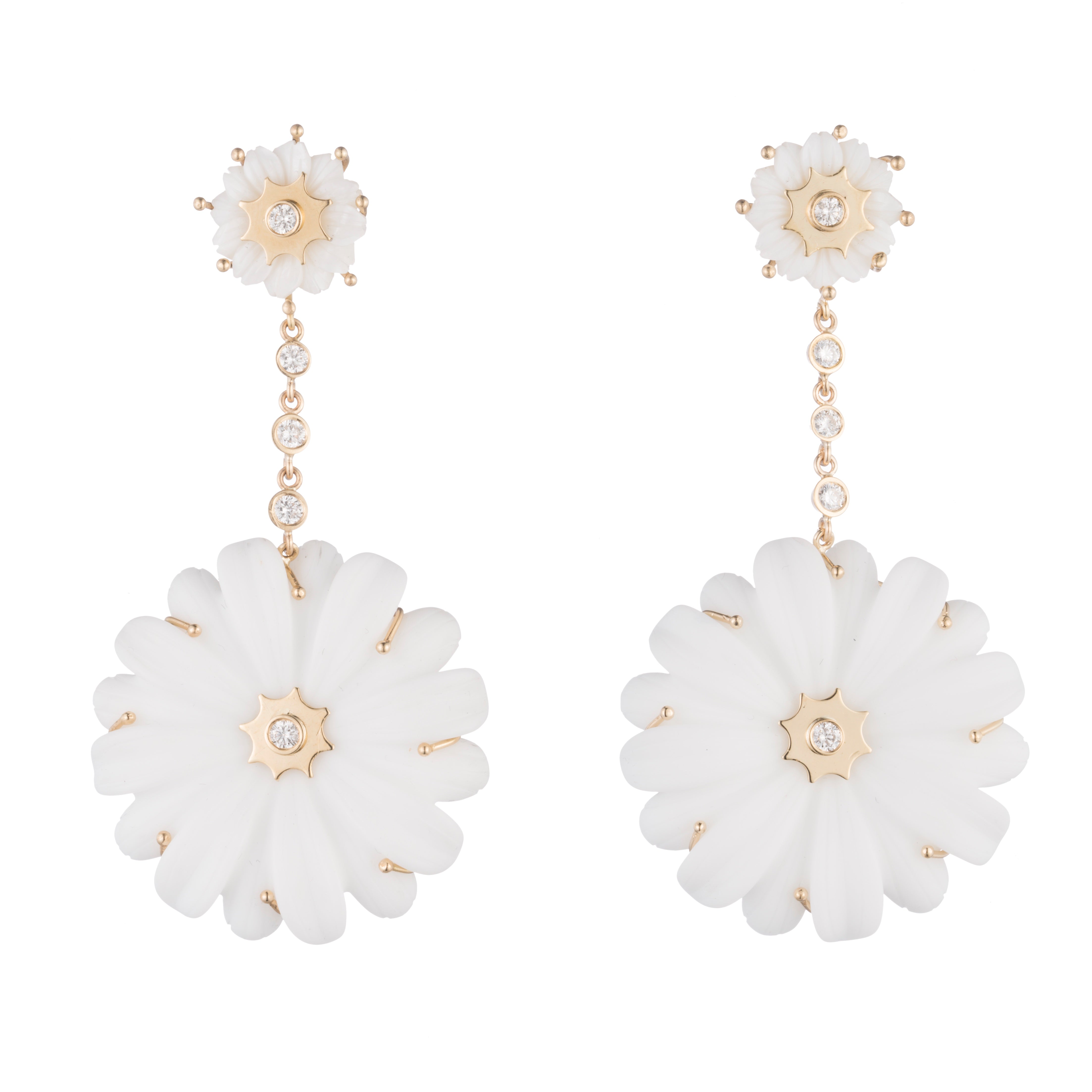 Editorial Double Wildflower Drop Earrings