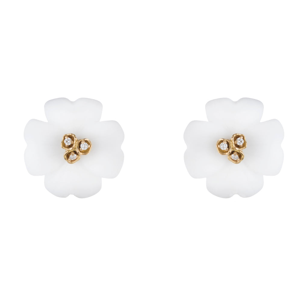 Medium Clover Floral Stud Earrings