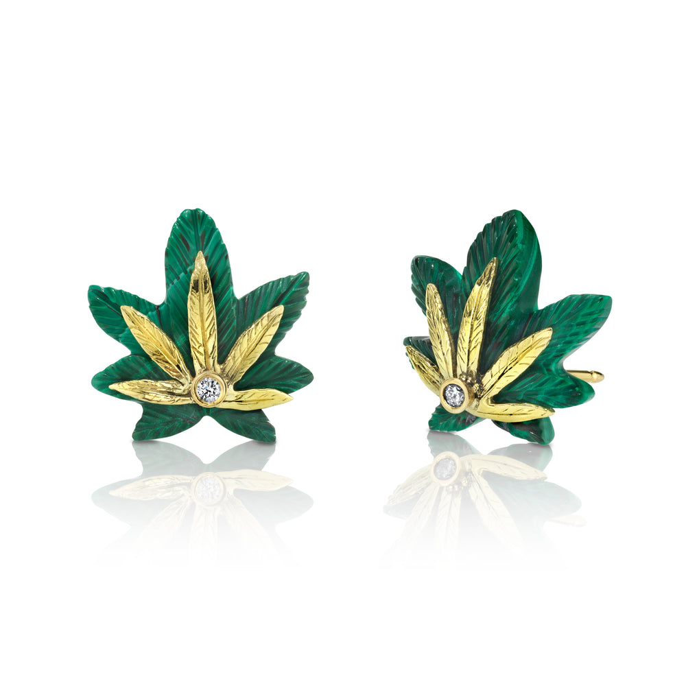 Extra Small Cannabis Stud Earrings