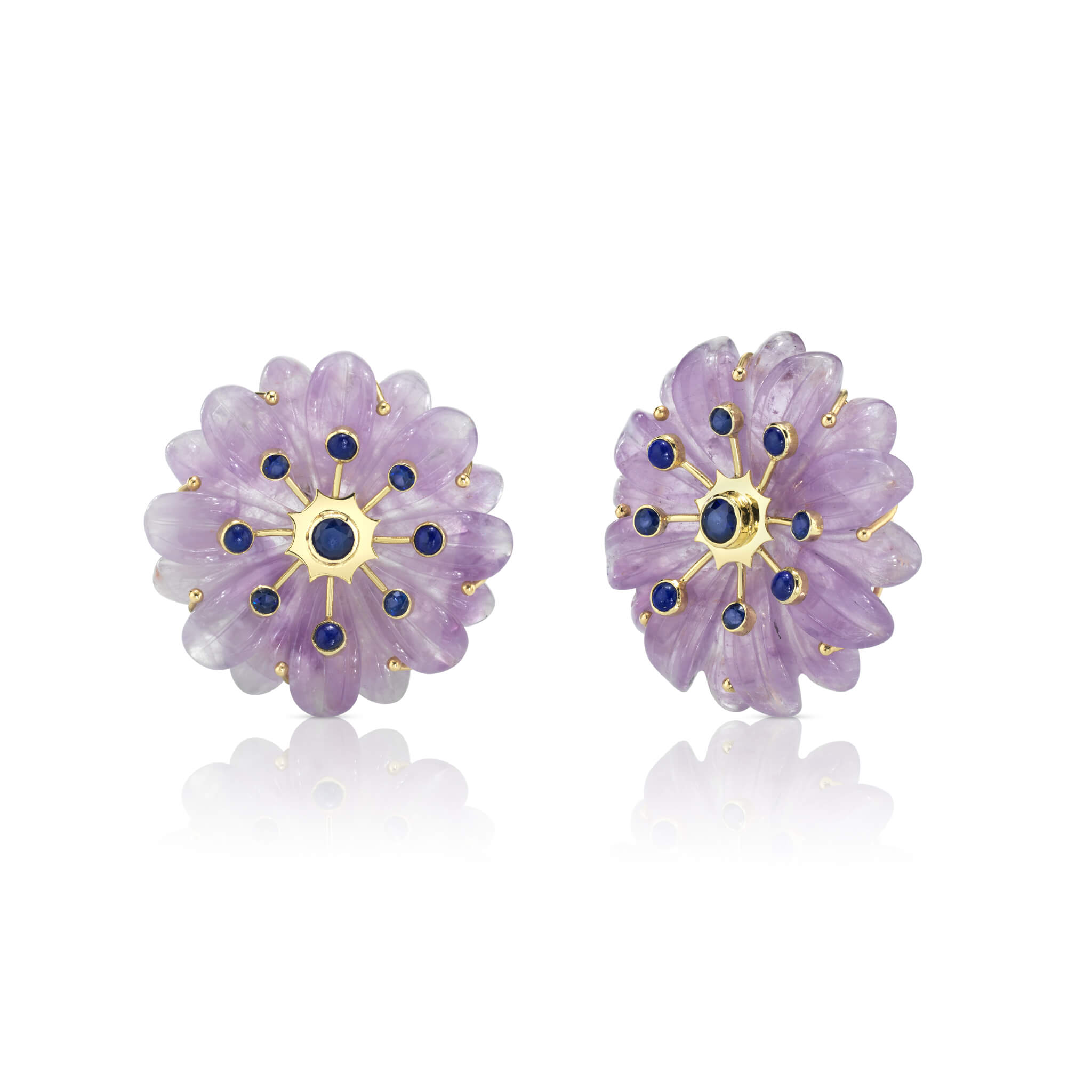 Large Sputnik Earrings with Semi-Precious Gemstones