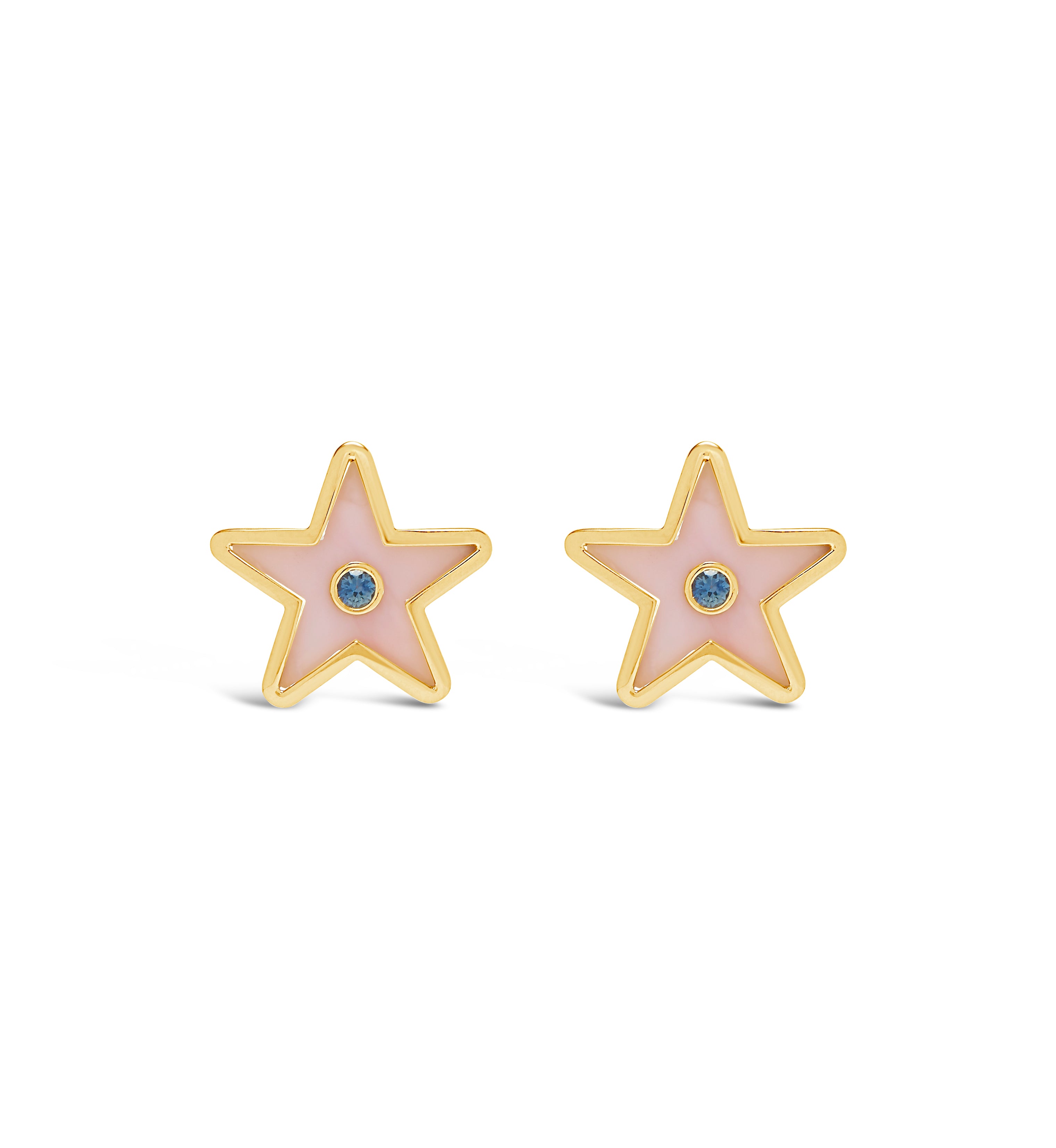 Star Inlay Studs with Sapphires