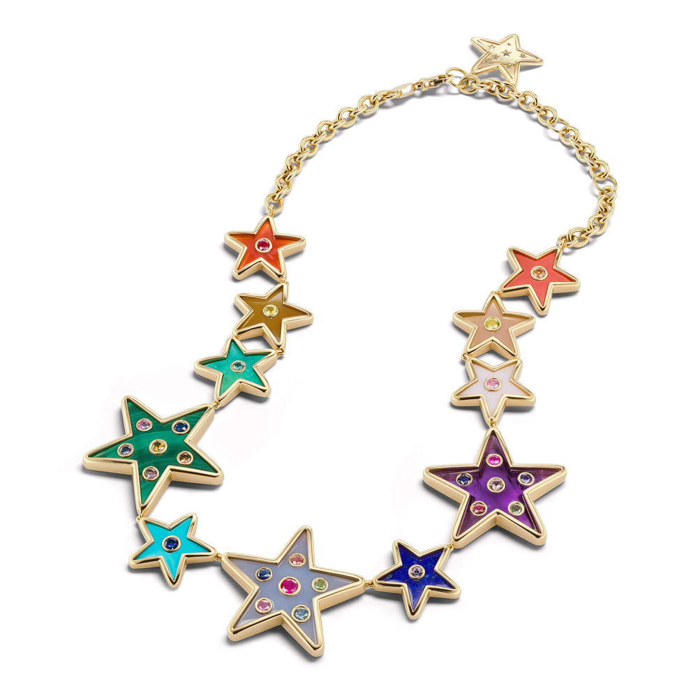 Multi Size Star Collar with Sapphires and Rubies