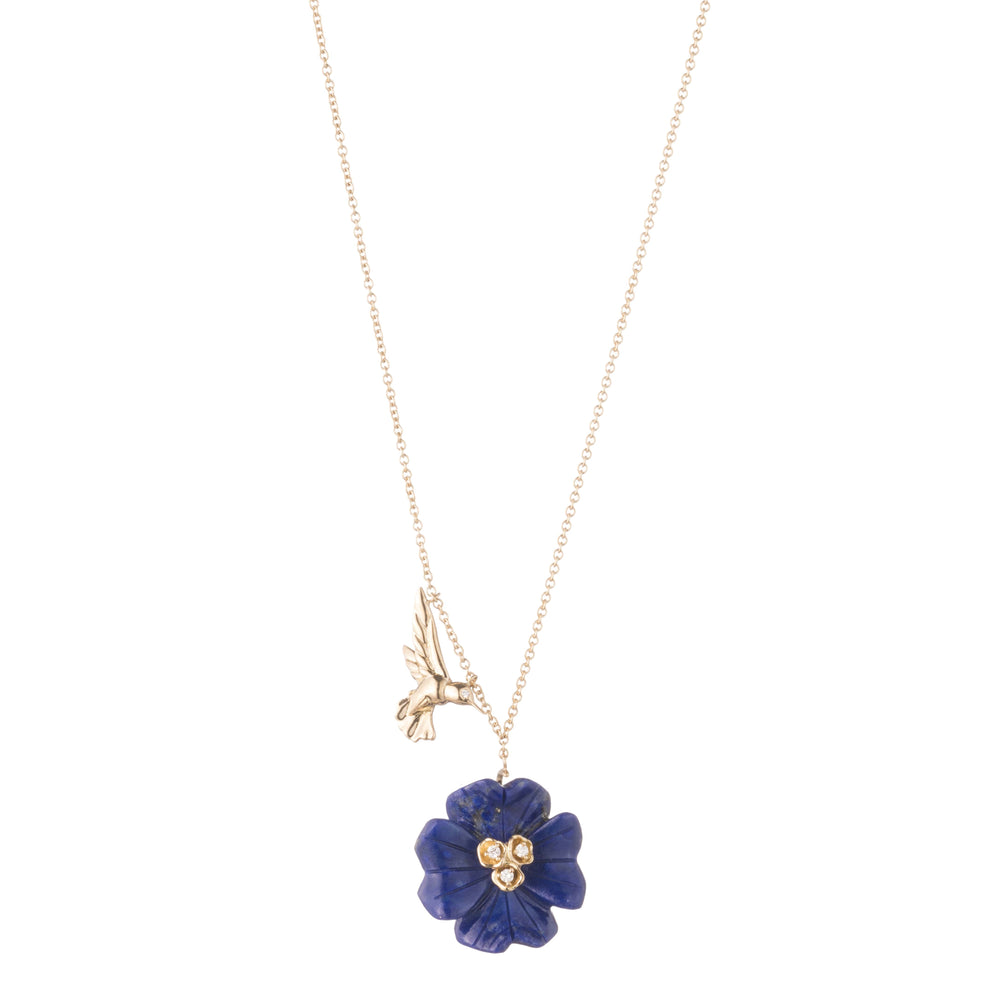 Clover & Hummingbird Charm Necklace