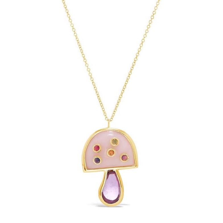 Small Mushroom Pendant on 16” Chain