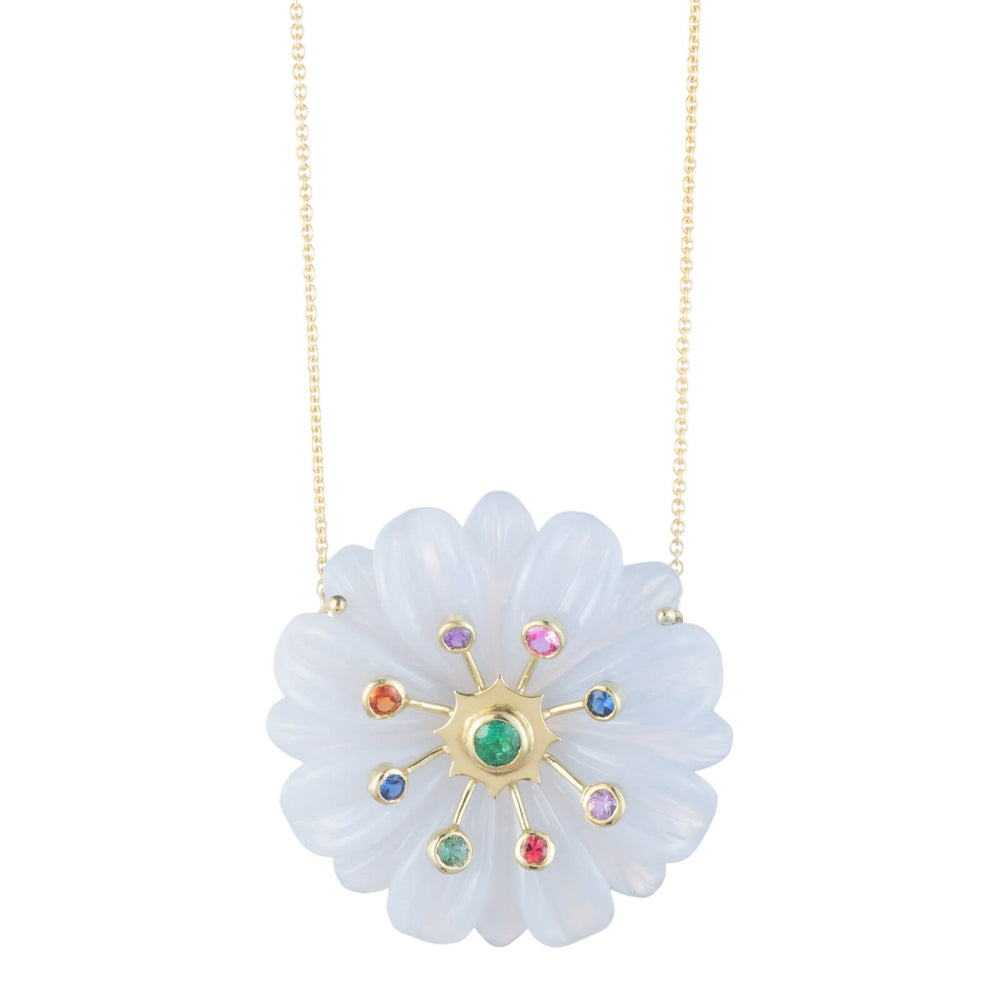 Large Sputnik Pendant with Precious Gemstones