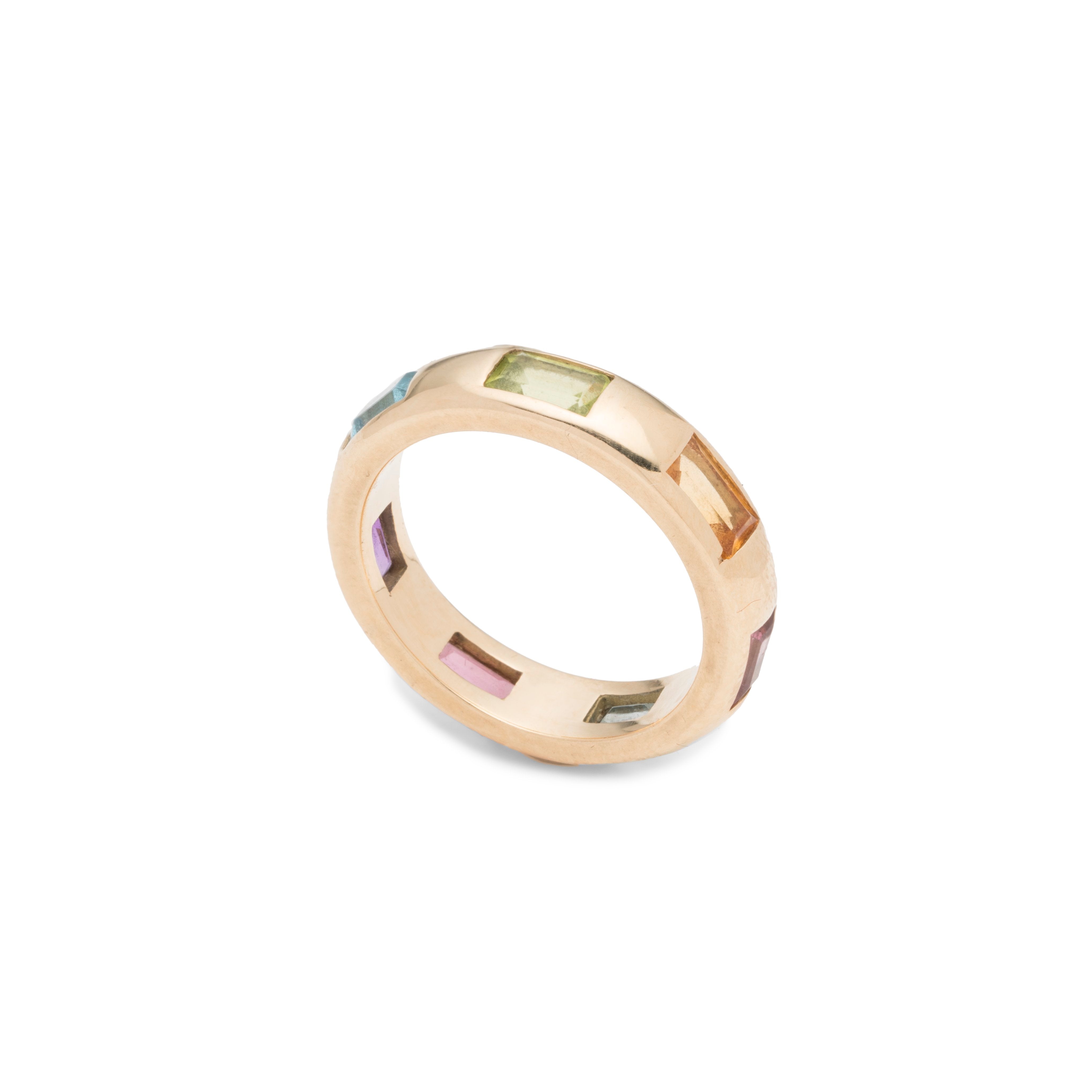 Rainbow Wide Eternity Band