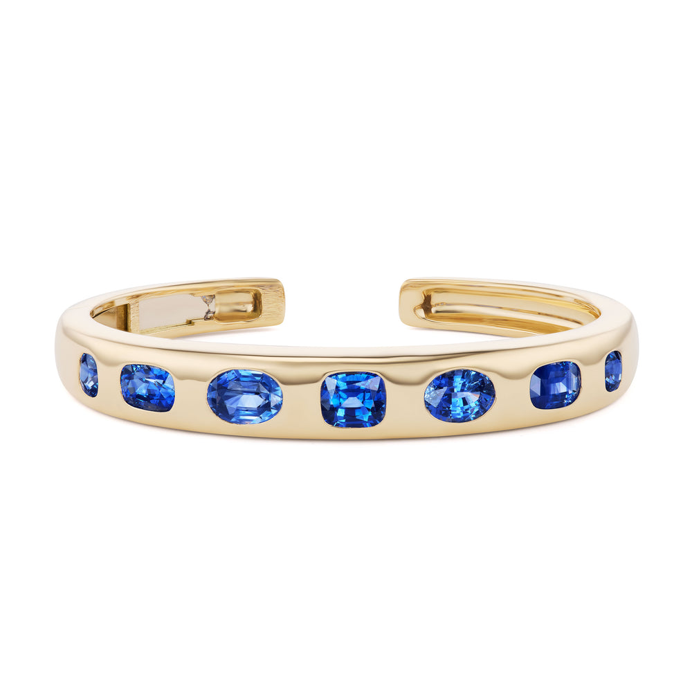One-of-a-Kind Blue Sapphire Gypsy Cuff