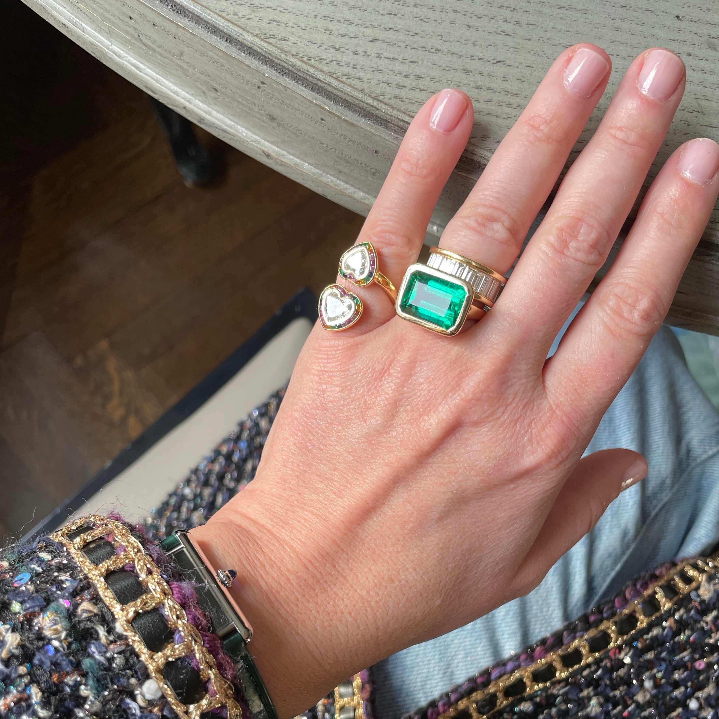 Channel-Set Band with North-South Diamond Baguettes