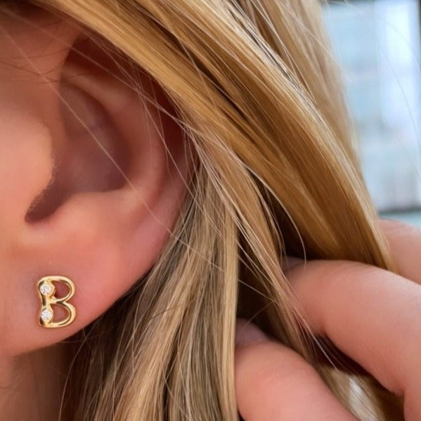 Bubble Letter Stud Earring