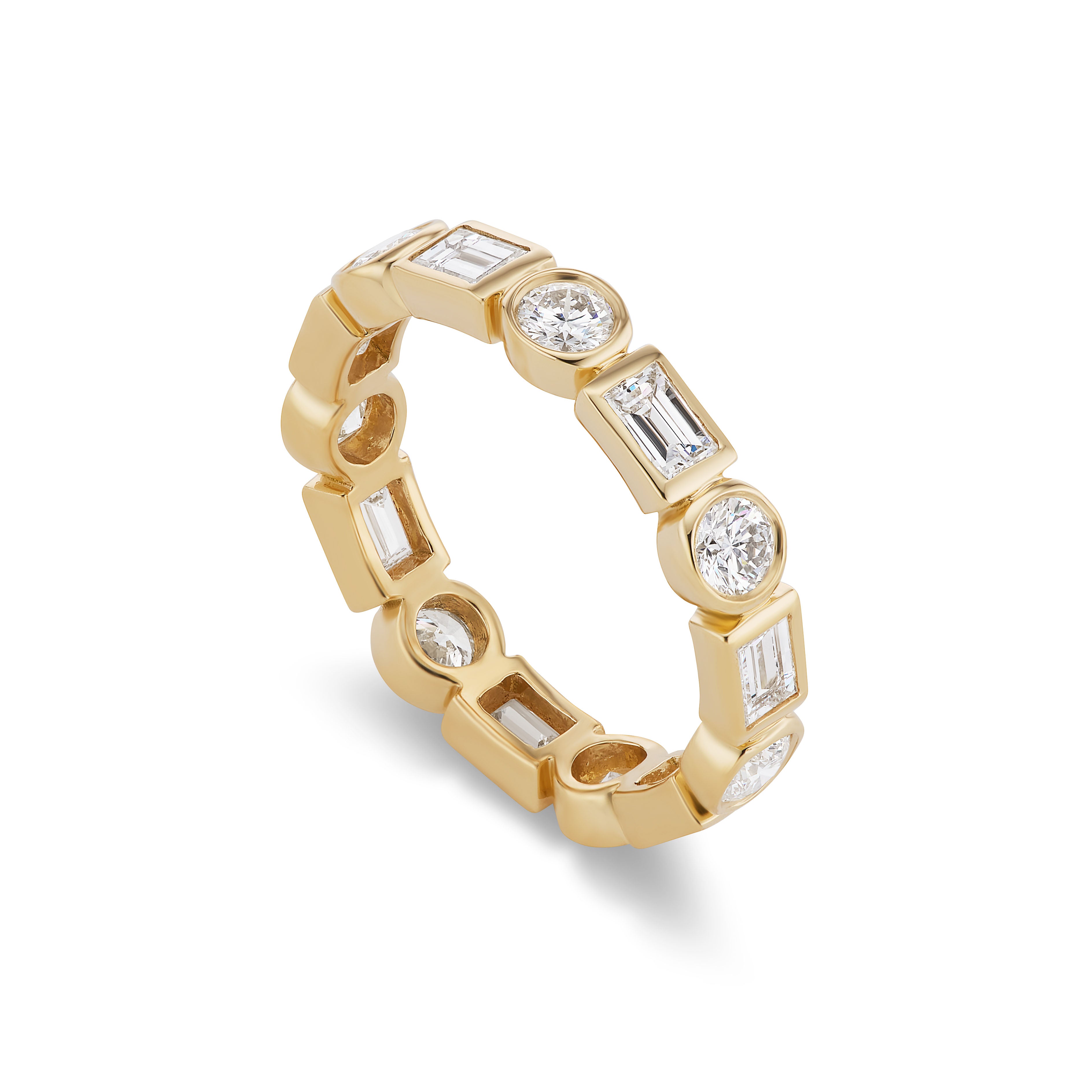 Mixed Shape Diamond Bezel Band