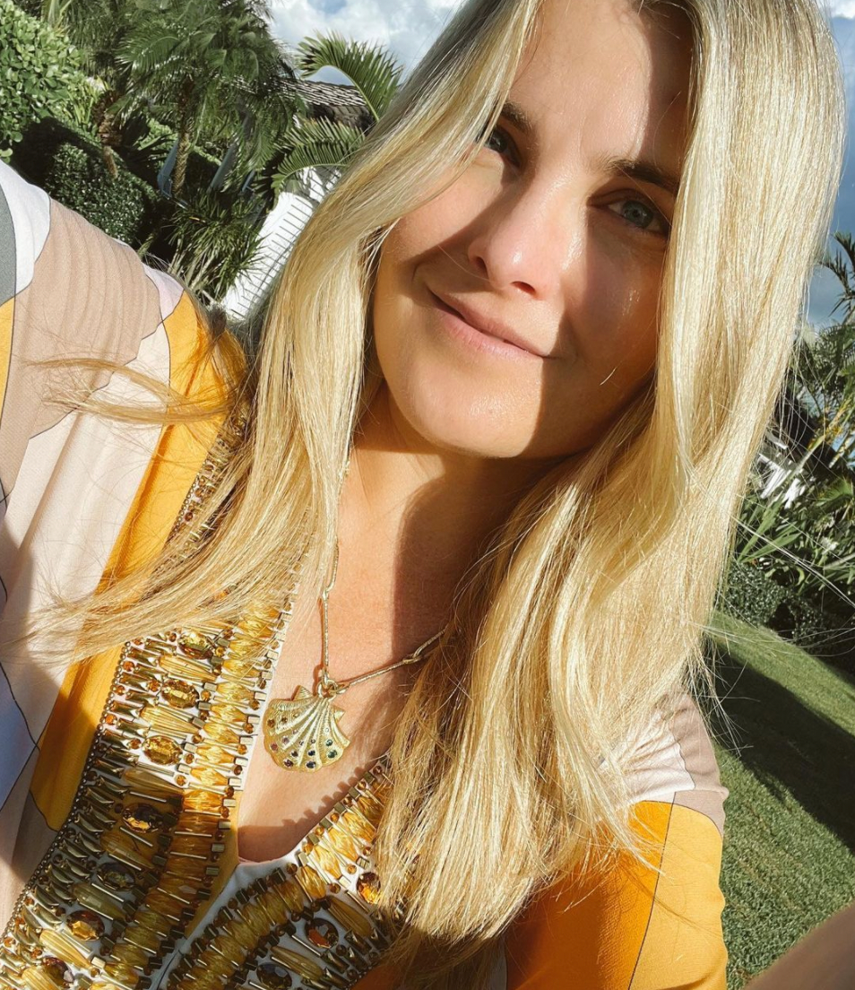 Textured Shell Necklace with Rainbow Stones on Handmade Chain