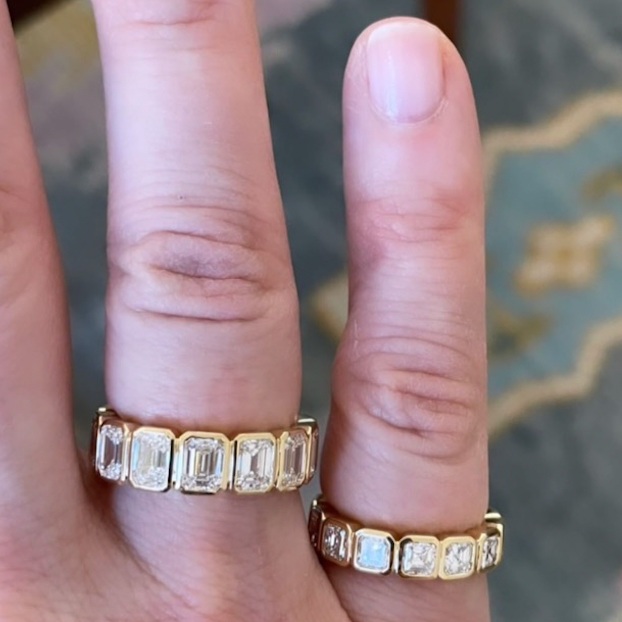 Asscher Diamond Bezel Band