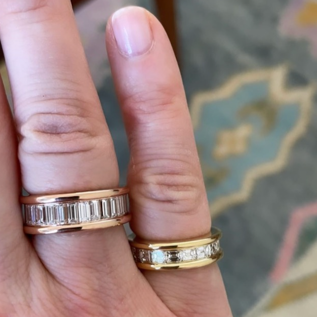 Asscher Diamond Channel-Set Band