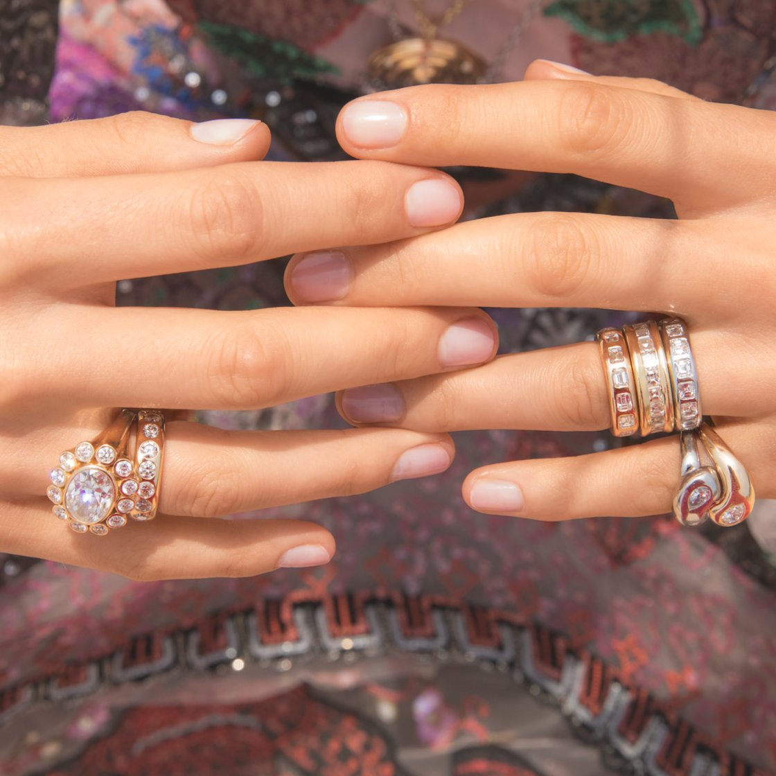 Gypsy Band with Cushion-Cut Diamonds