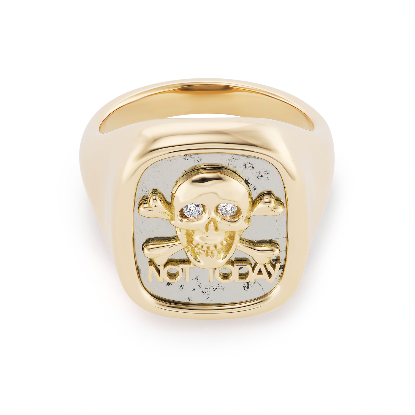 Not Today Carved Stone Signet Ring