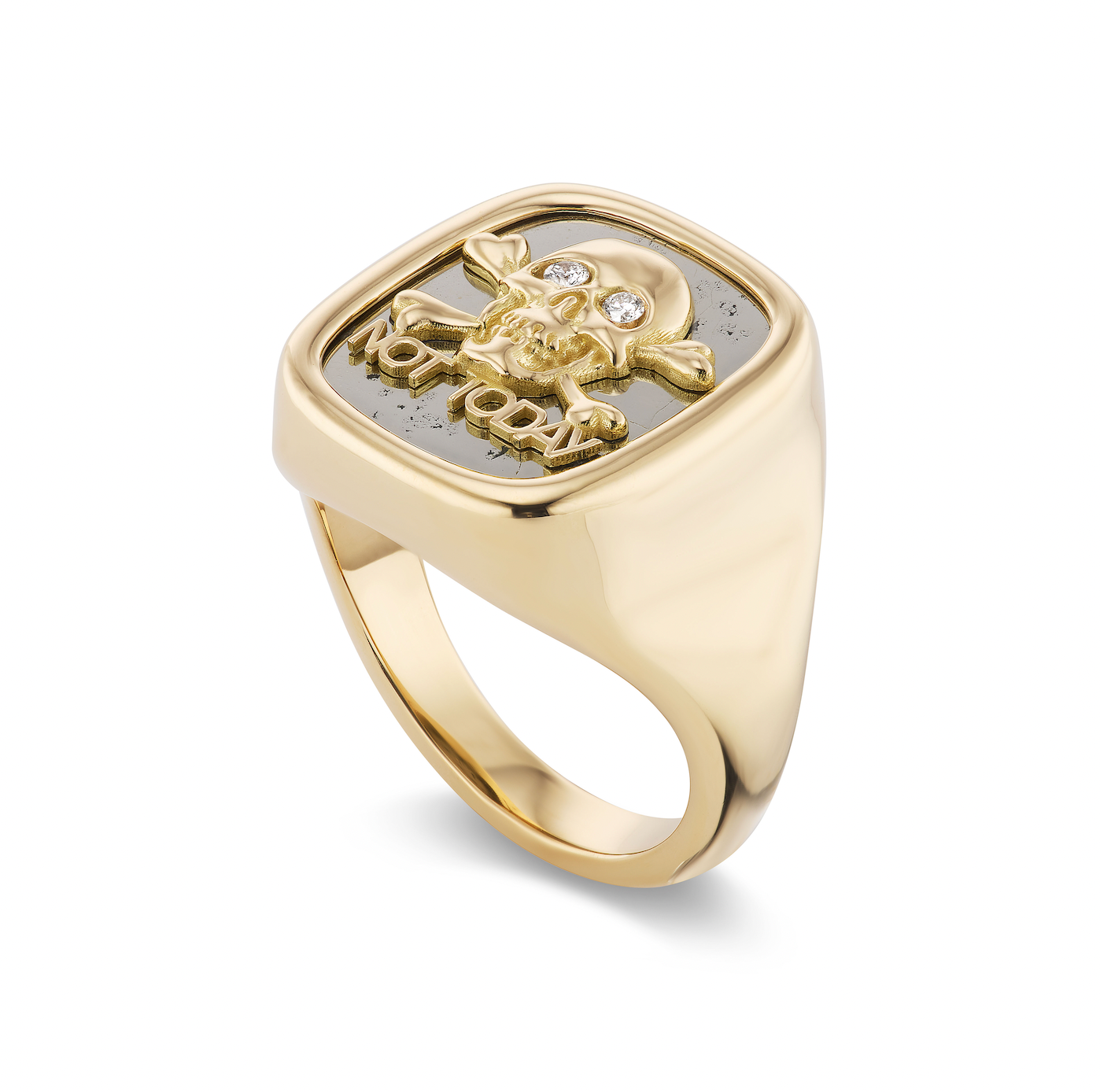 Not Today Carved Stone Signet Ring