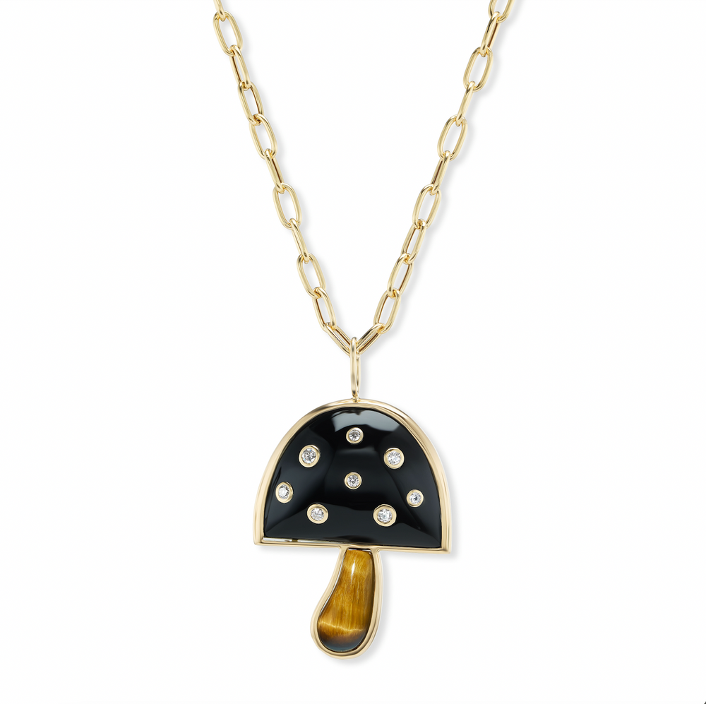 Large Magic Mushroom Pendant on 18” Chain