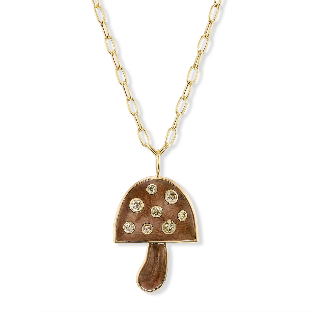 Large Magic Mushroom Pendant on 18” Chain