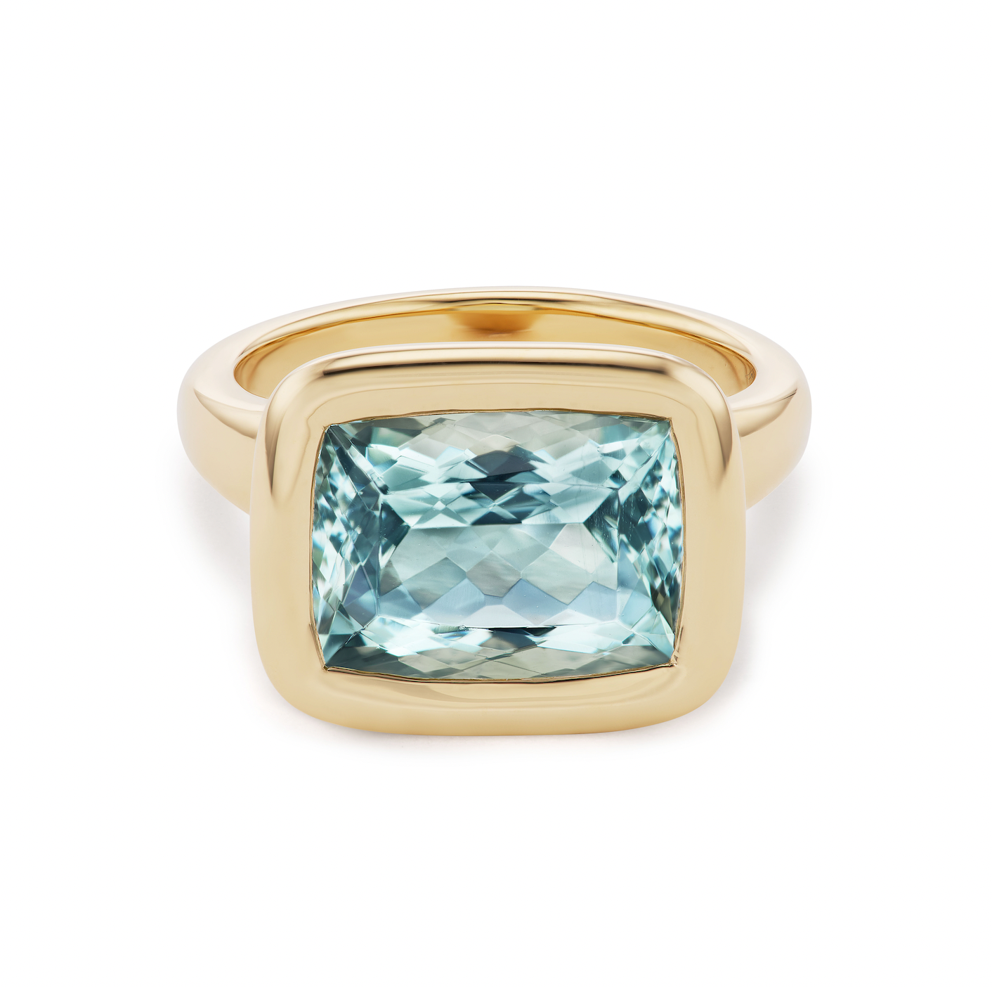 One-of-a-Kind East-West Cushion Aquamarine