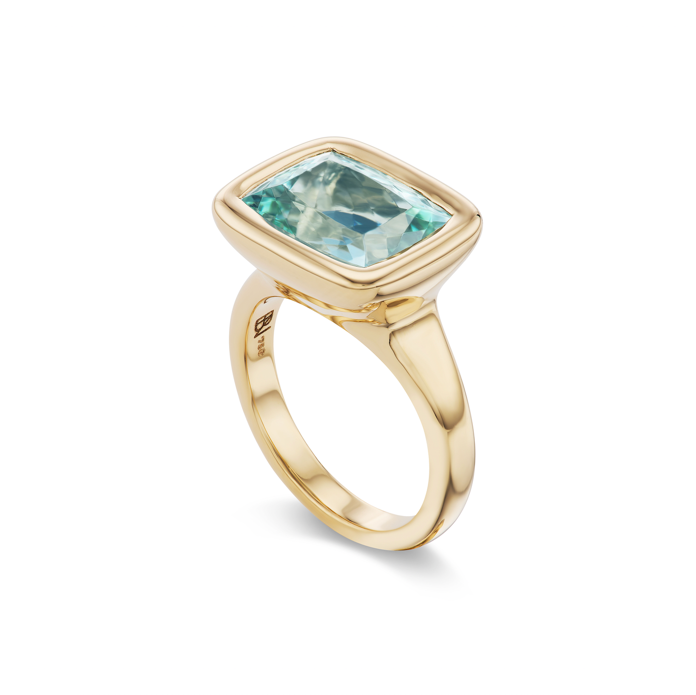 One-of-a-Kind East-West Cushion Aquamarine