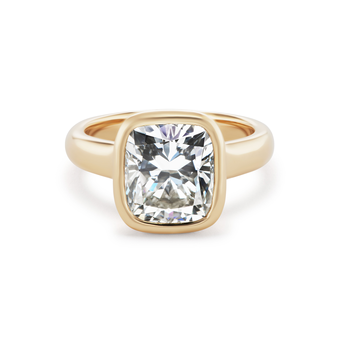 One-of-a-Kind North-South Cushion Diamond Pillow Ring