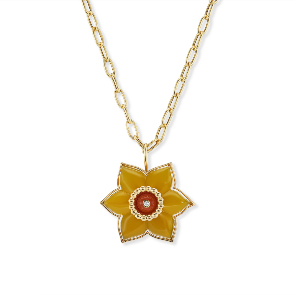 Daffodil Pendant on an 18" Chain