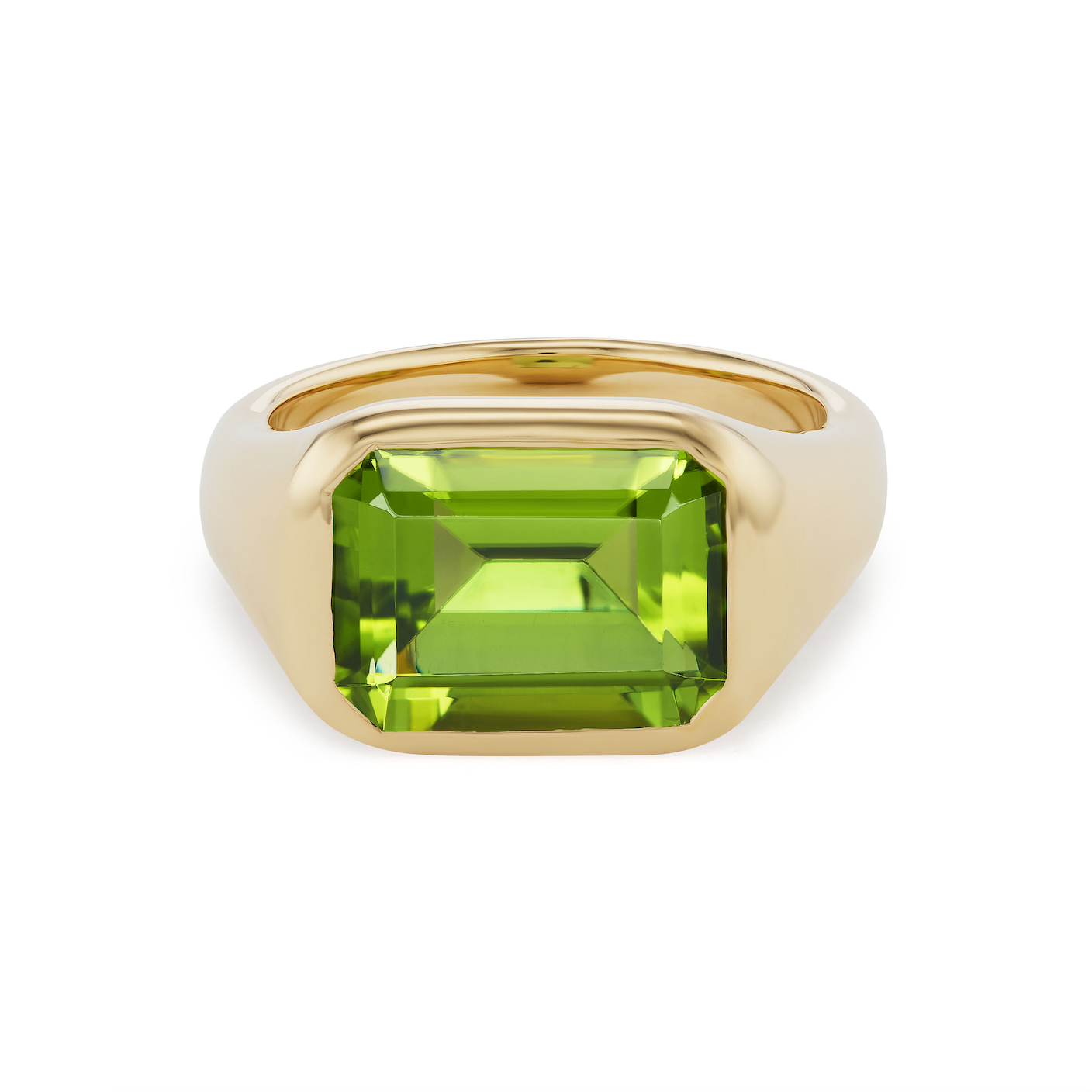 One-of-a-Kind Emerald-Cut Peridot Gypsy