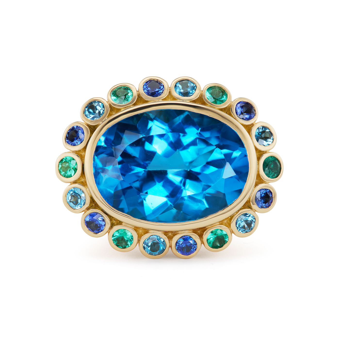 One-of-a-Kind Blue Topaz Gypsy Wildflower Ring