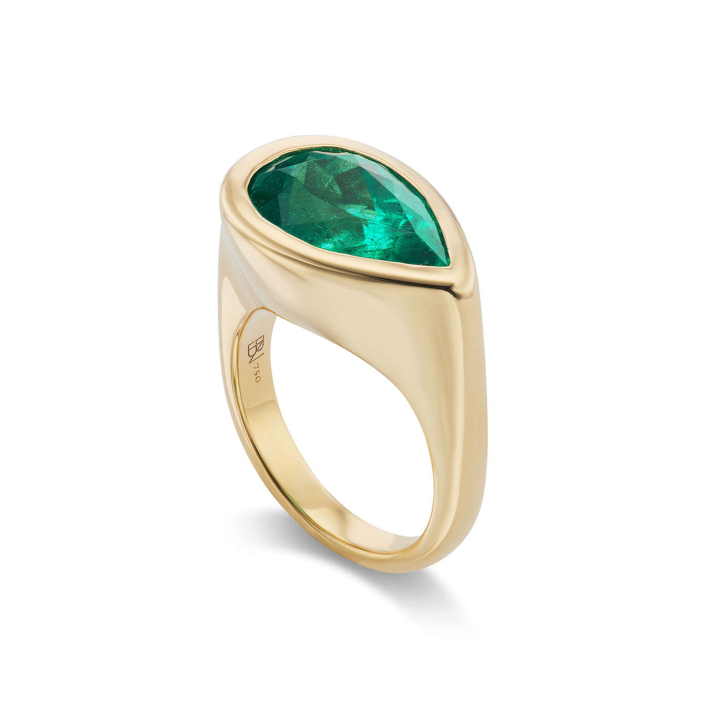 One-of-a-Kind Pear-Cut Emerald Ring