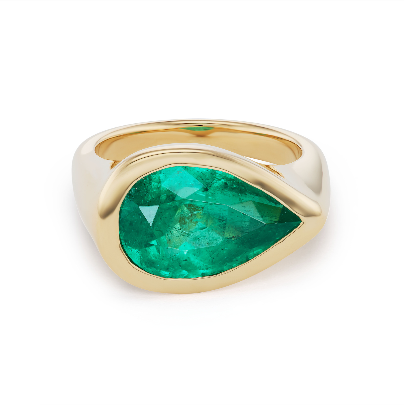 One-of-a-Kind Pear-Cut Emerald Ring
