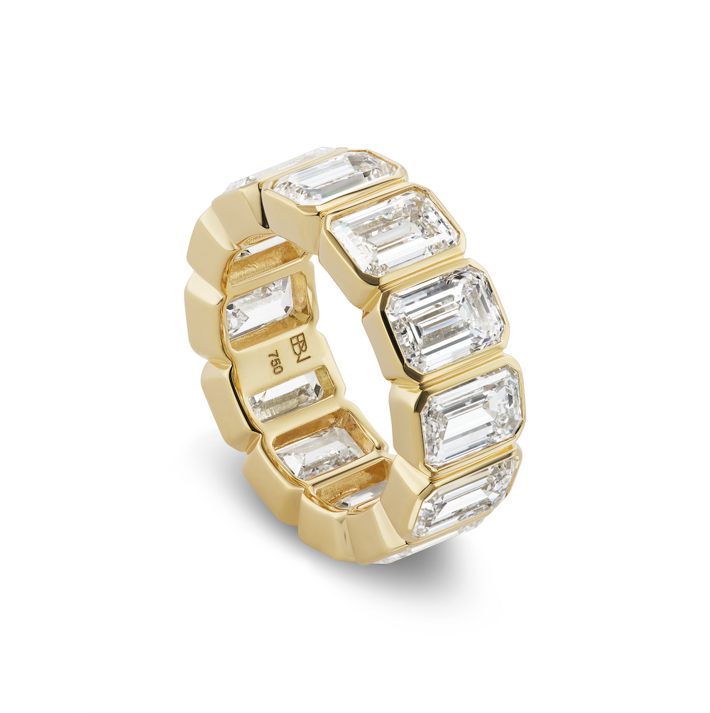 1ct Emerald-Cut Diamond Bezel Band