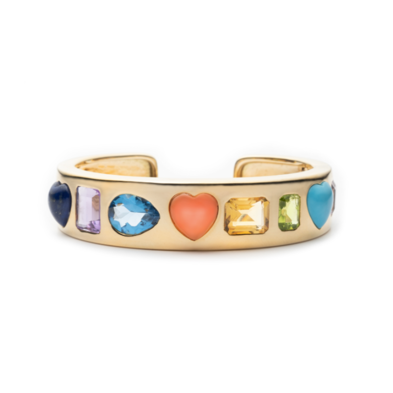 Candy Cuff with Multi-Colored Gemstones