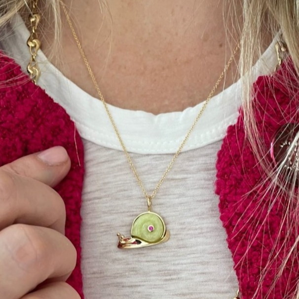 Small Snail Pendant on 16" Chain