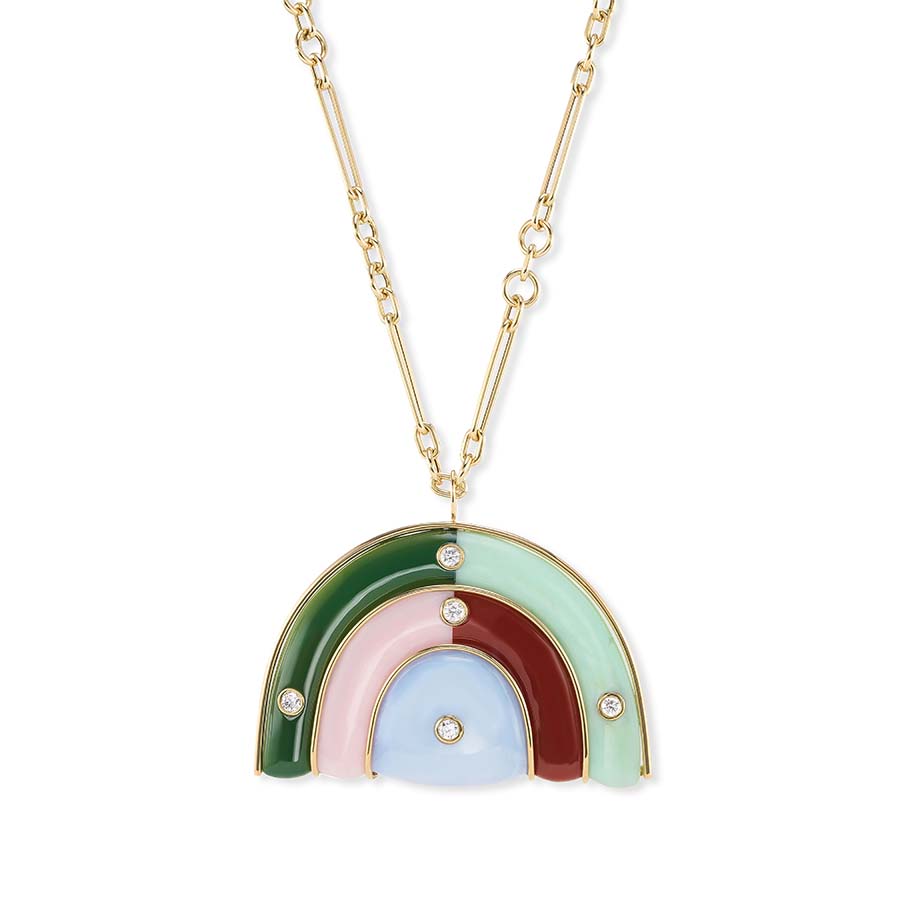 Large Marianne Necklace on Mixed Link Chain