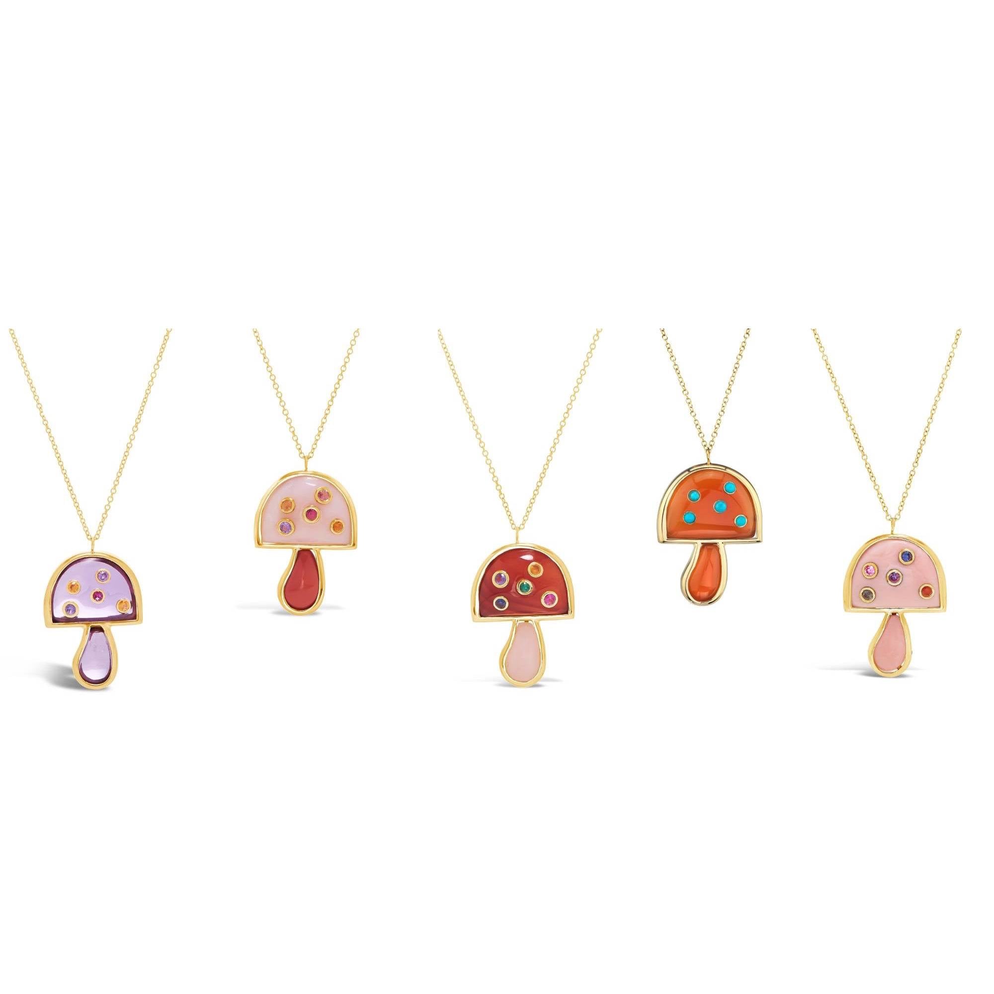 Small Mushroom Pendant on 16” Chain