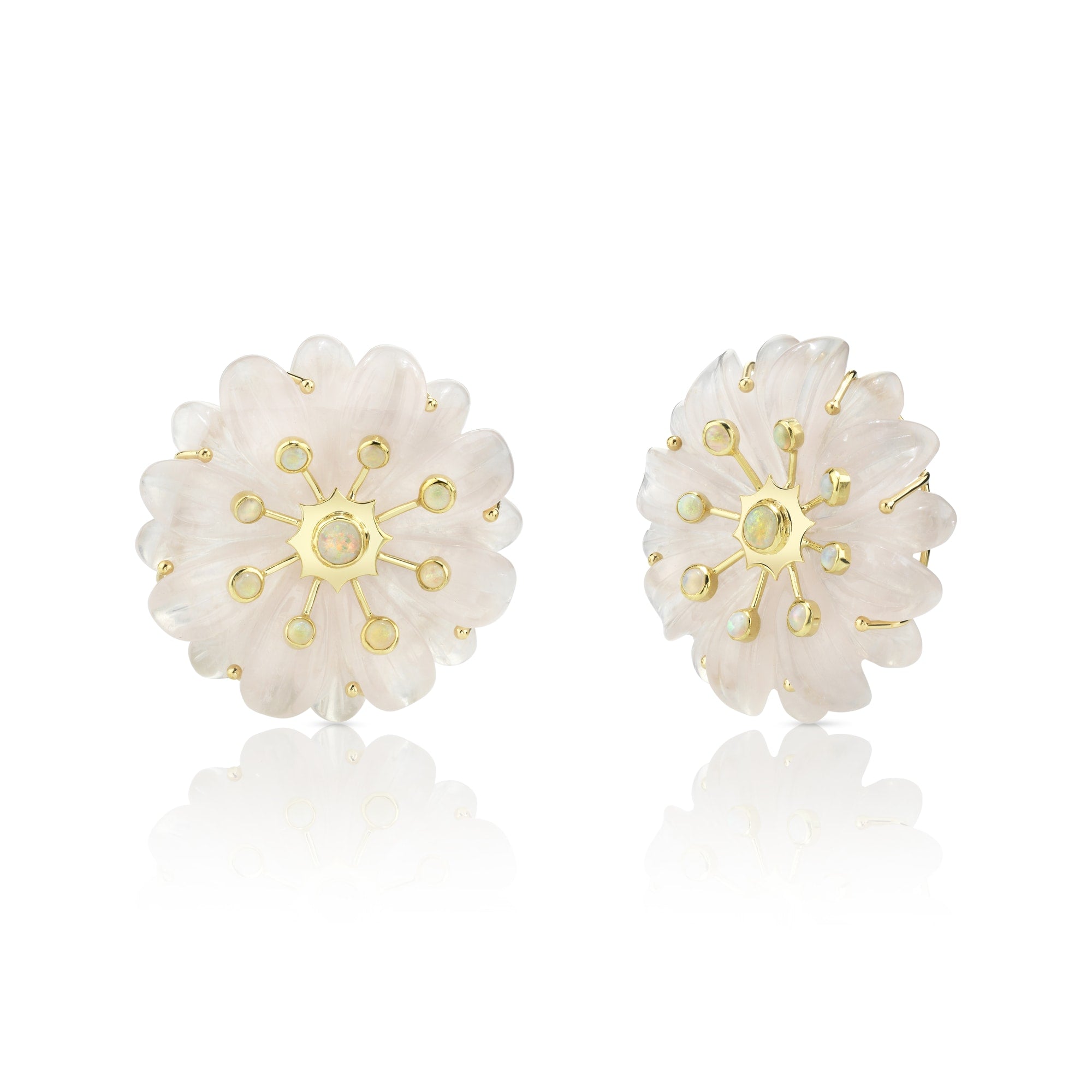 Large Sputnik Earrings with Semi-Precious Gemstones