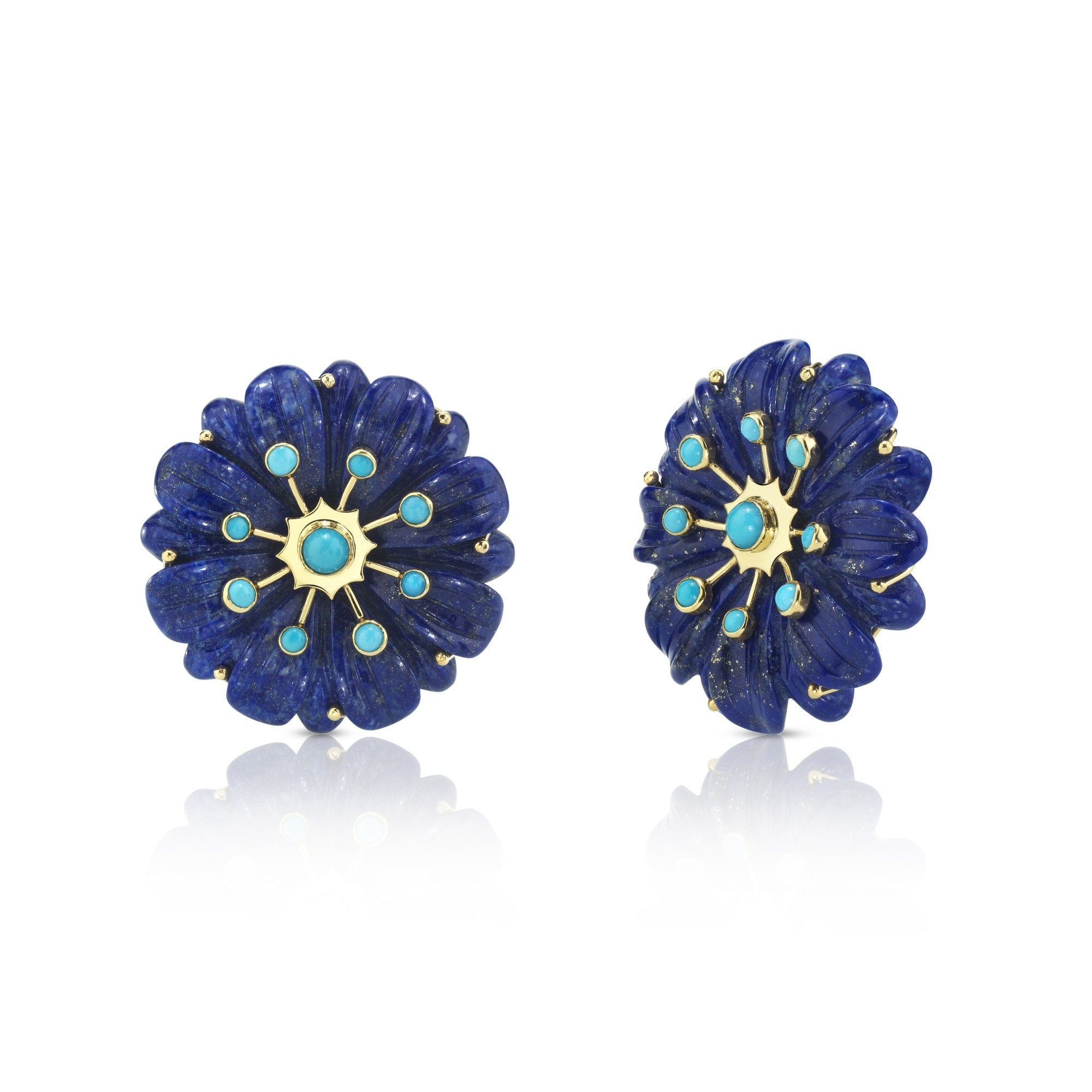 Large Sputnik Earrings with Semi-Precious Gemstones