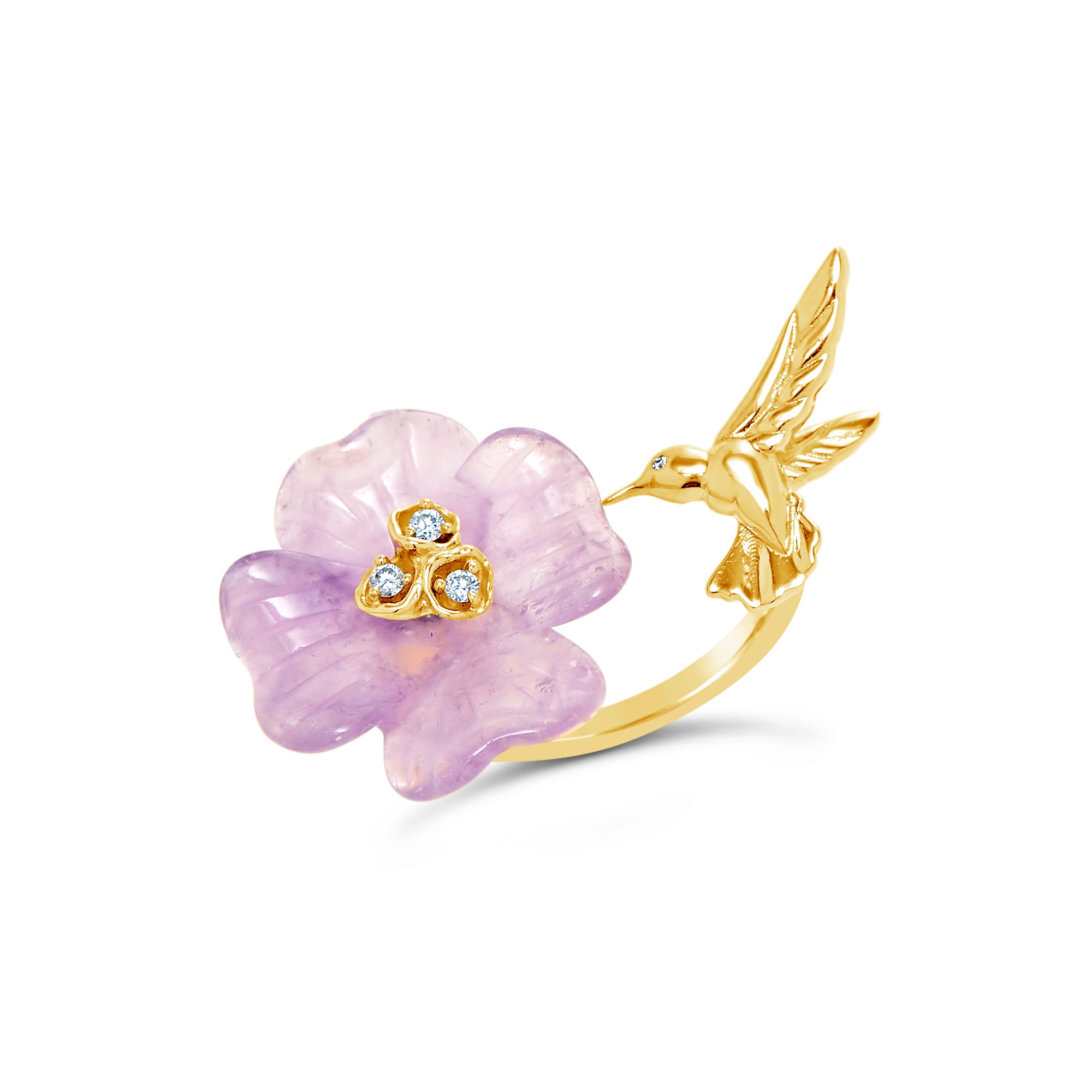Clover & Hummingbird Double Sided Ring