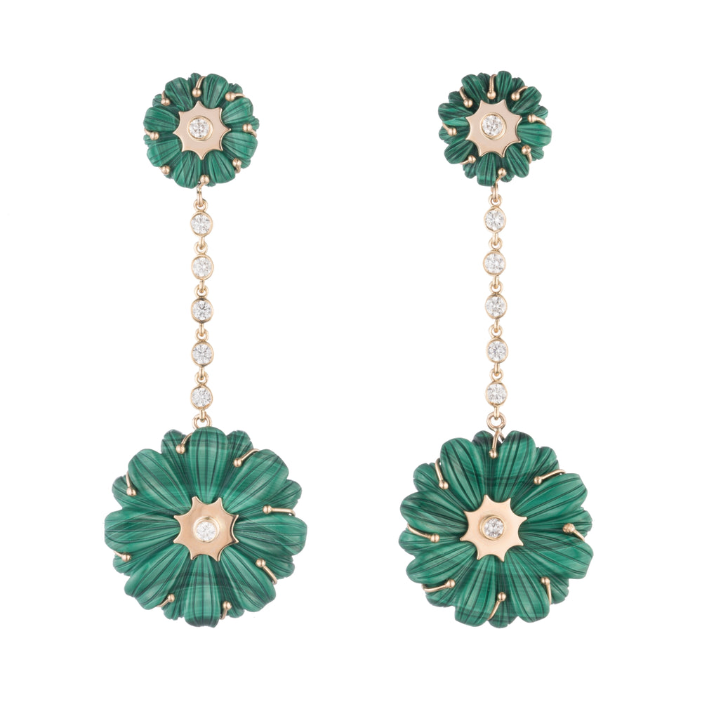 Medium Double Wildflower Drop Earrings