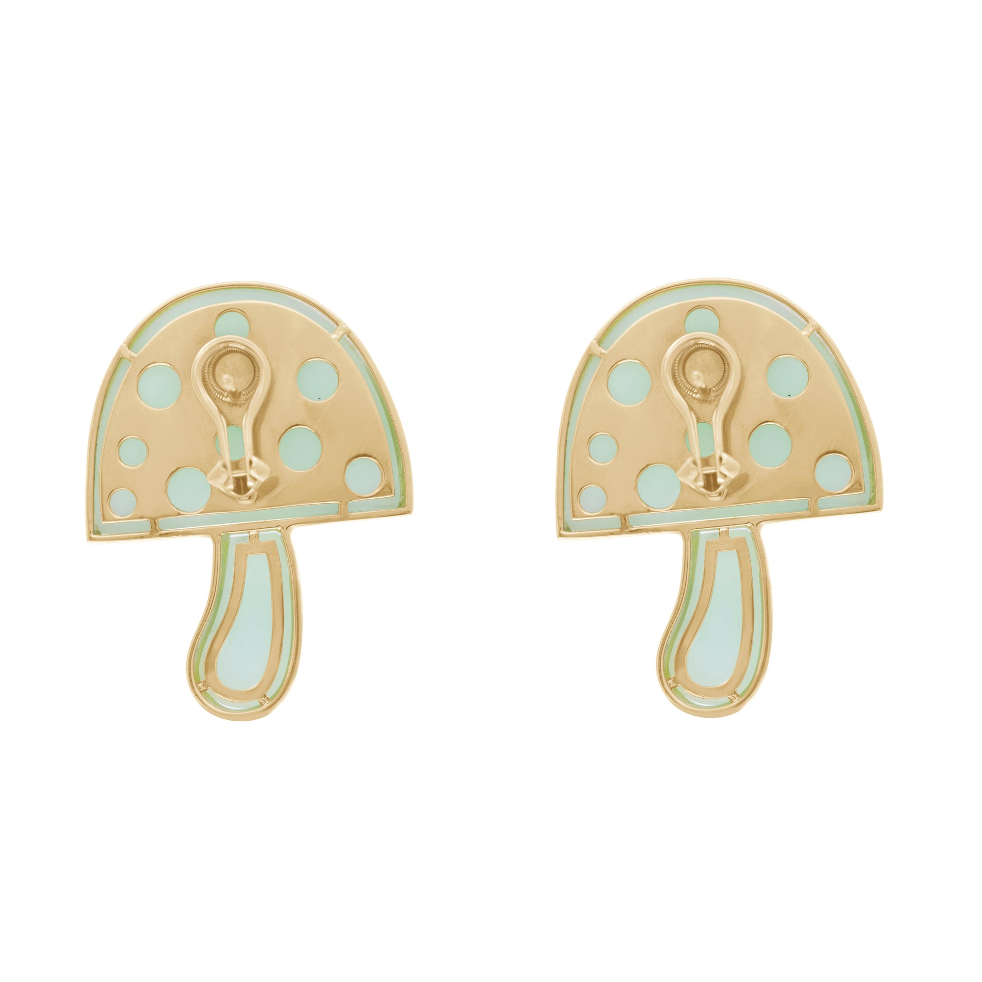 Large Magic Mushroom Earrings with Diamonds