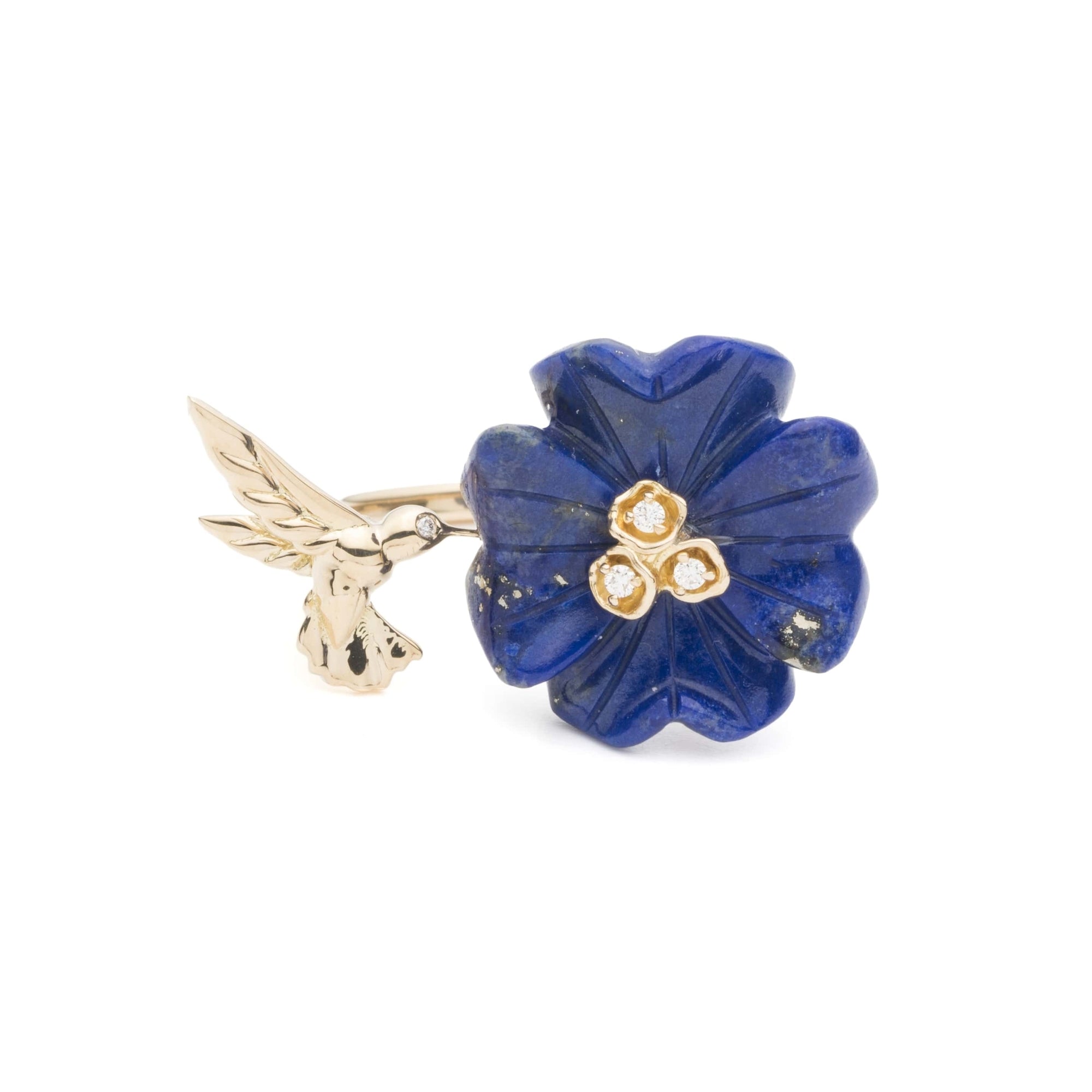 Clover & Hummingbird Double Sided Ring