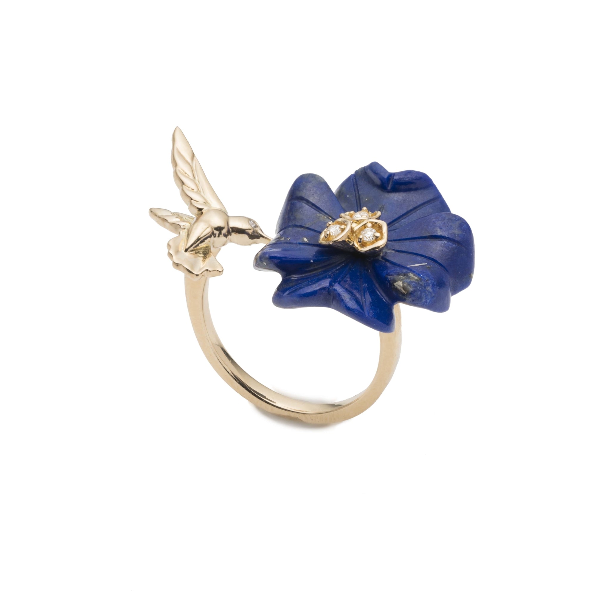 Clover & Hummingbird Double Sided Ring