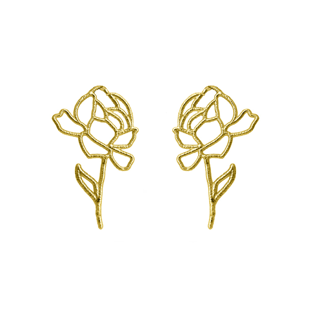Large Textured Peony Earrings