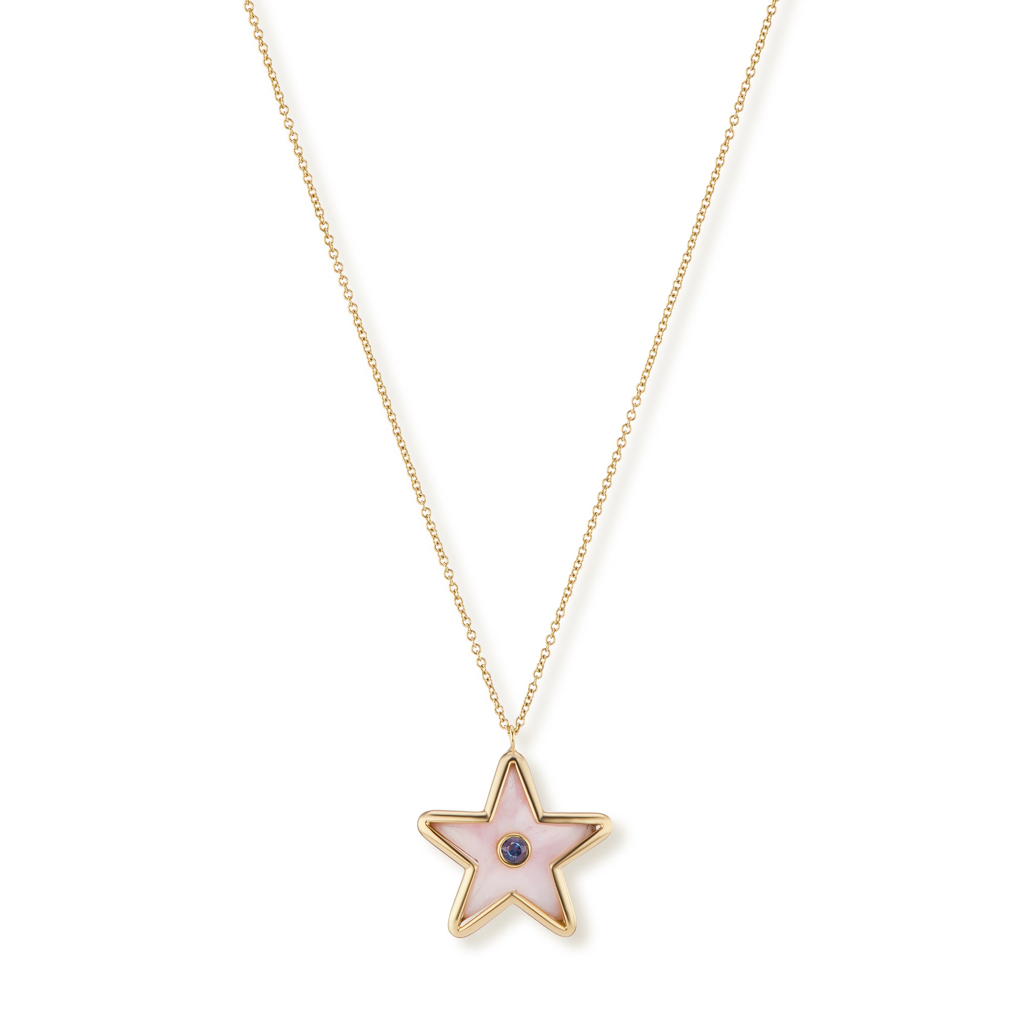Star Inlay Pendant with Sapphire Inset