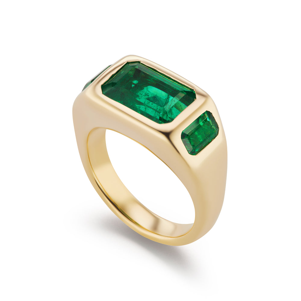 One-of-a-Kind All Emerald Gypsy Ring